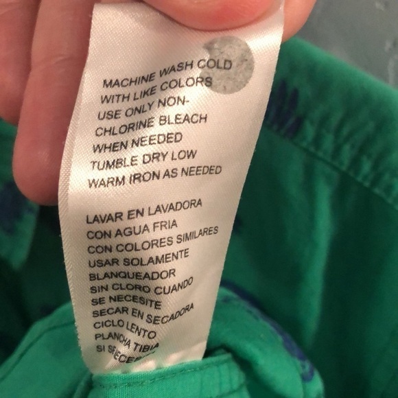 Plugg size large button down shirt green with parrot graphics - Picture 9 of 12